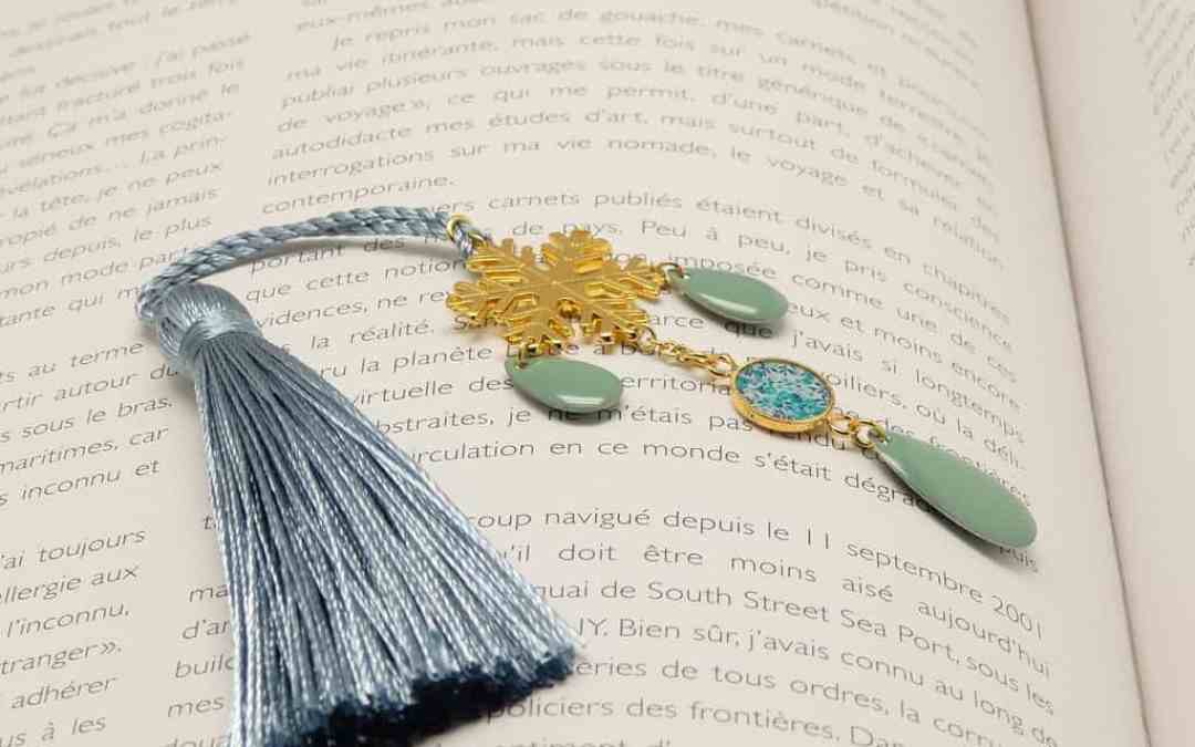 Marque-pages pompon flocon