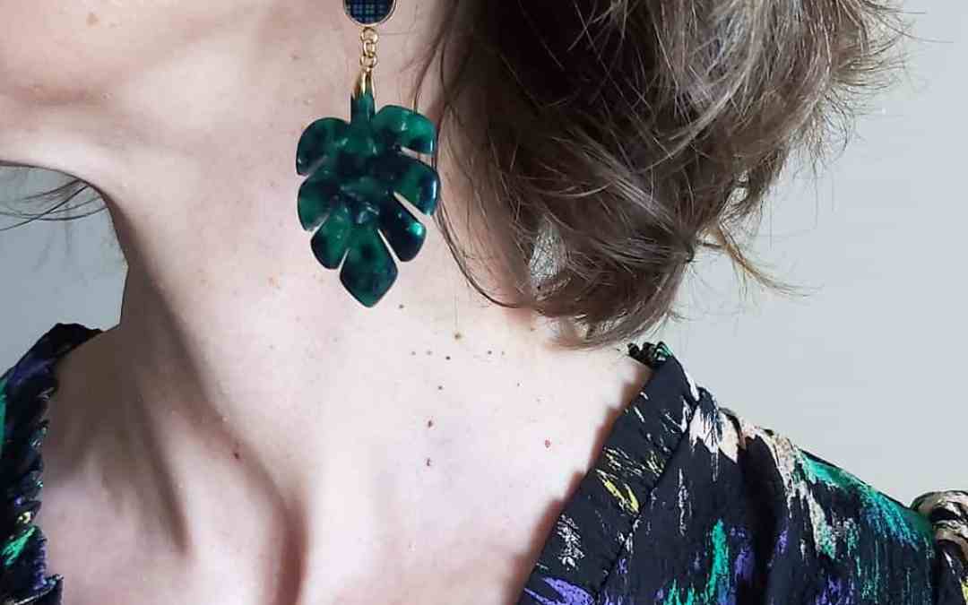 Boucles tartan monstera