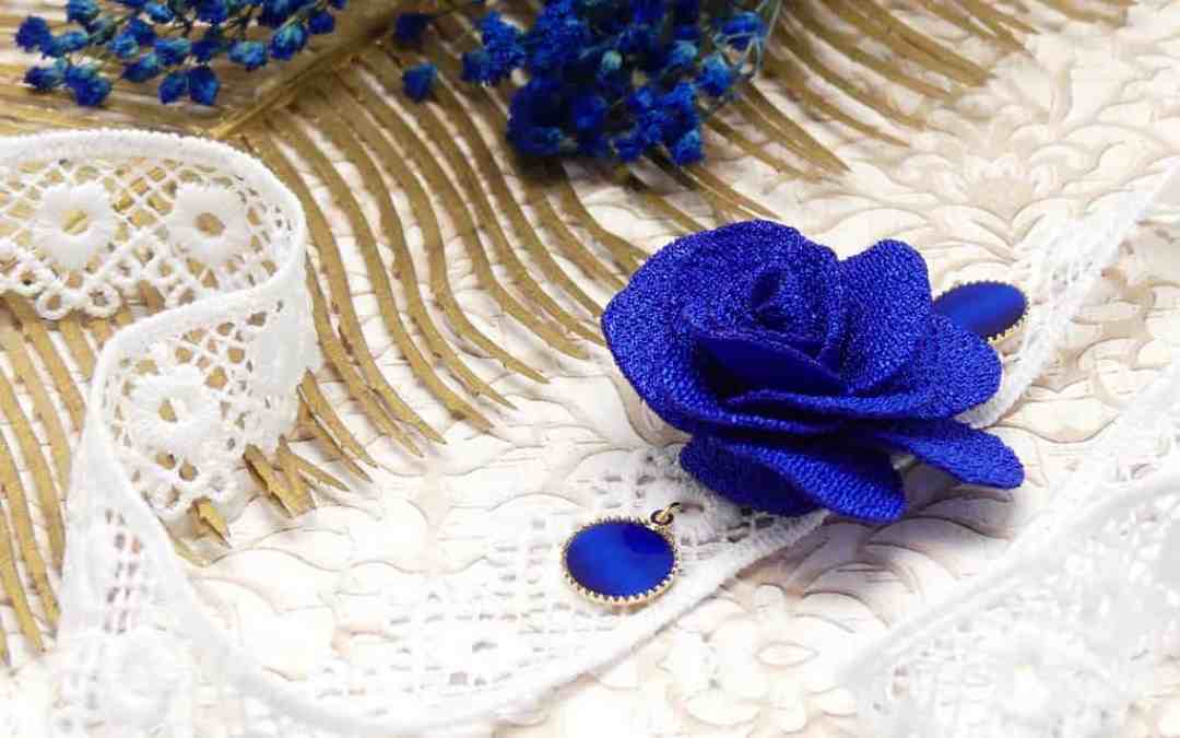 Bracelet dentelle bleu blanc