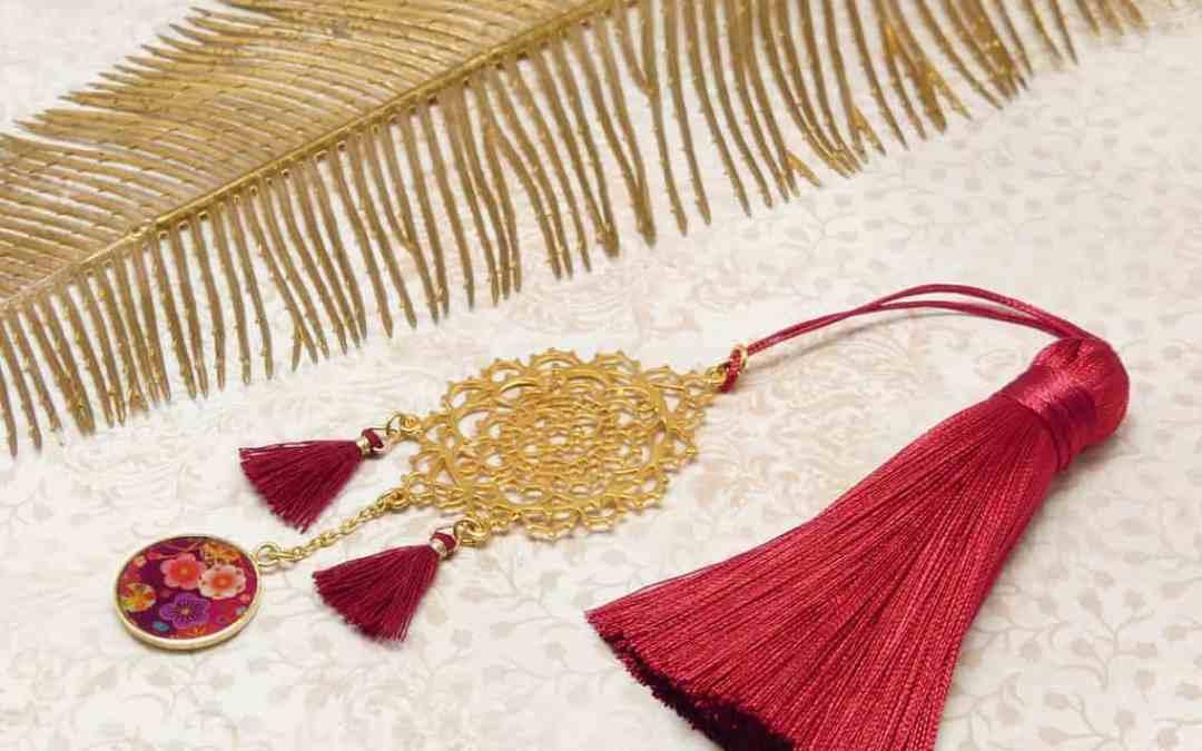 Marque-pages fleur rouge