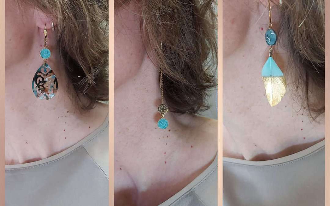 Boucles trio turquoise