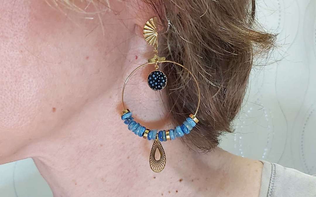 Créoles étoiles perles