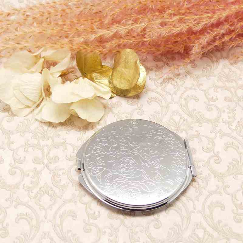 miroir resine art papier photo lydee deco sac a main accessoire fleur argent