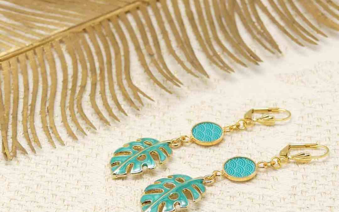 Boucles feuille monstera