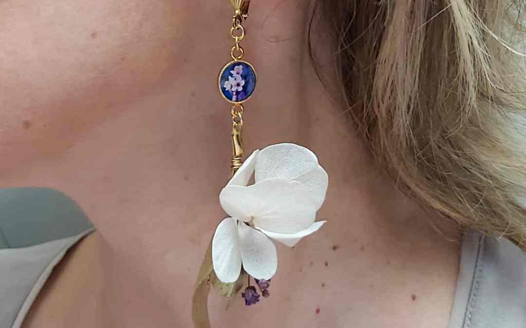 Boucles fleuries cerise