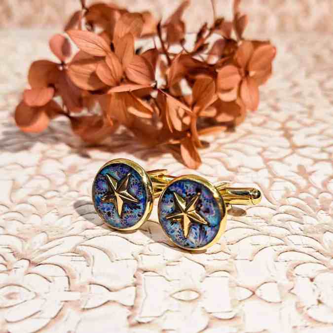 Boutons de manchettes etoiles