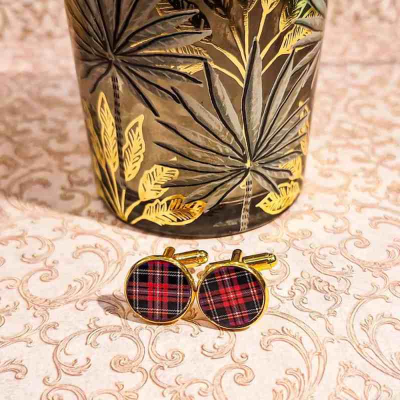boutons de manchettes tartan rouge chemise homme lydee deco