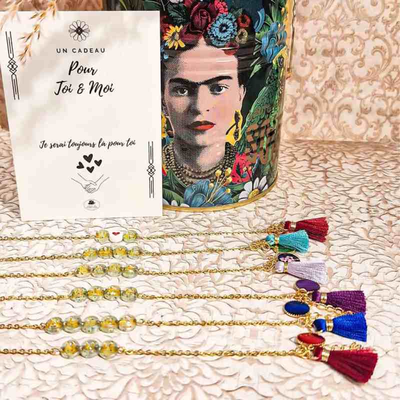 Bracelets duo message resine pompon lettres personnalisation lydee deco