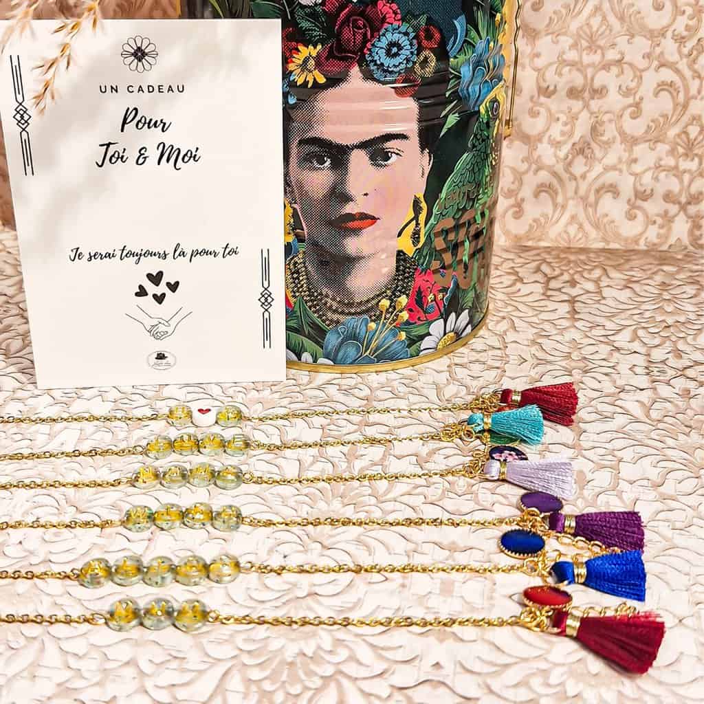 Bracelets duo message resine pompon lettres personnalisation lydee deco