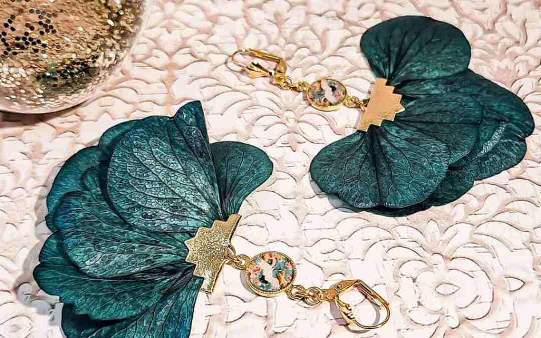 Boucles fleur oiseau