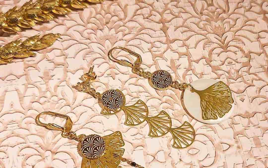 Boucles feuille ginkgo