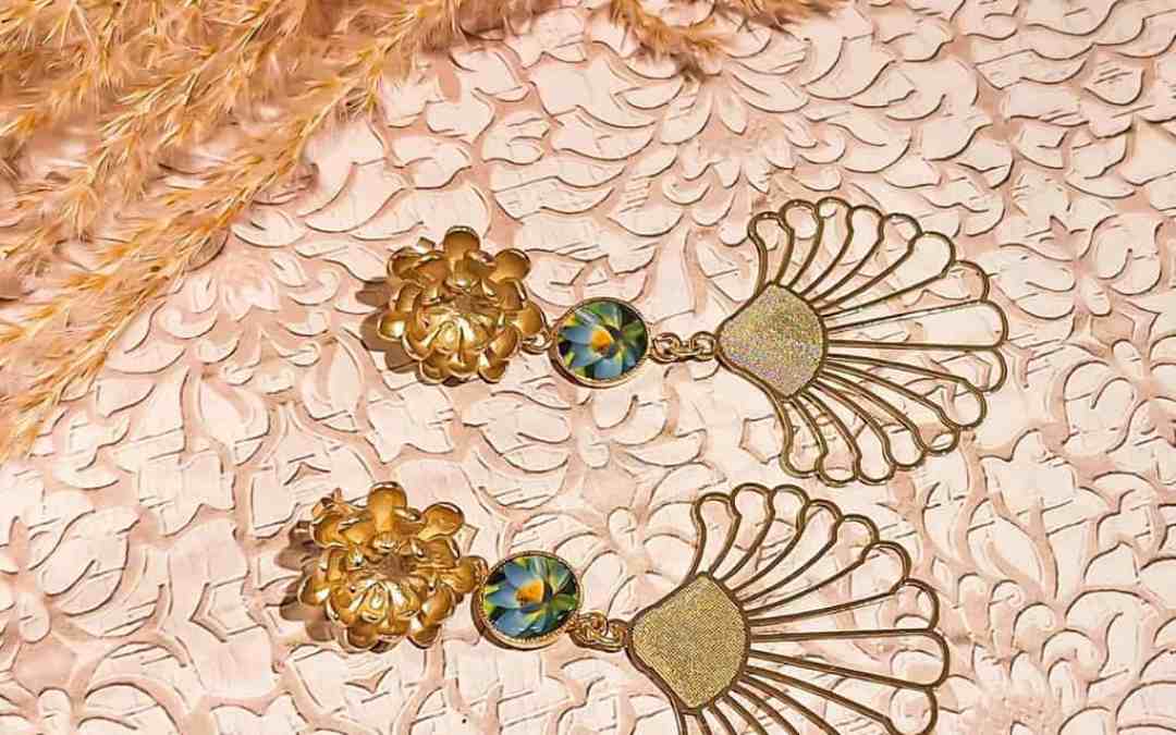 Boucles fleur lotus feuille