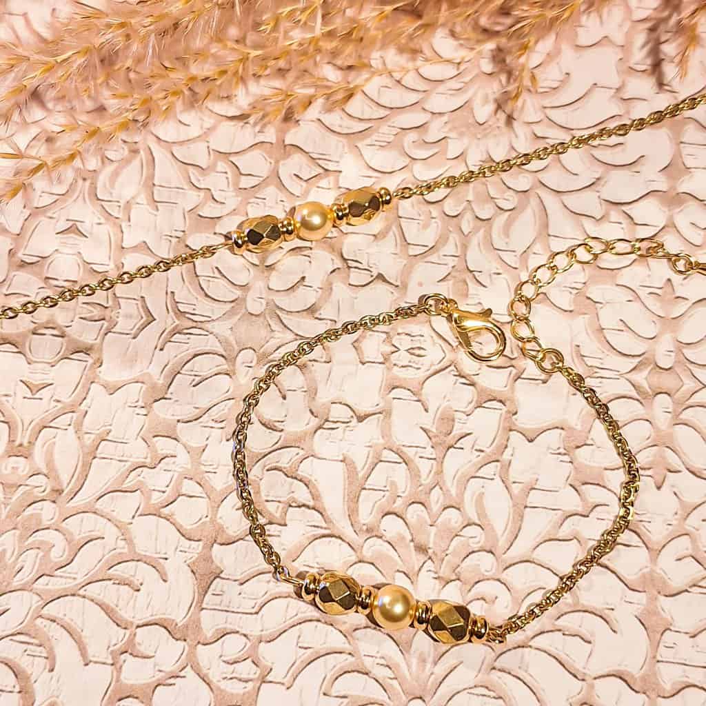 Bracelets duo perles heishi swarovski duo acier