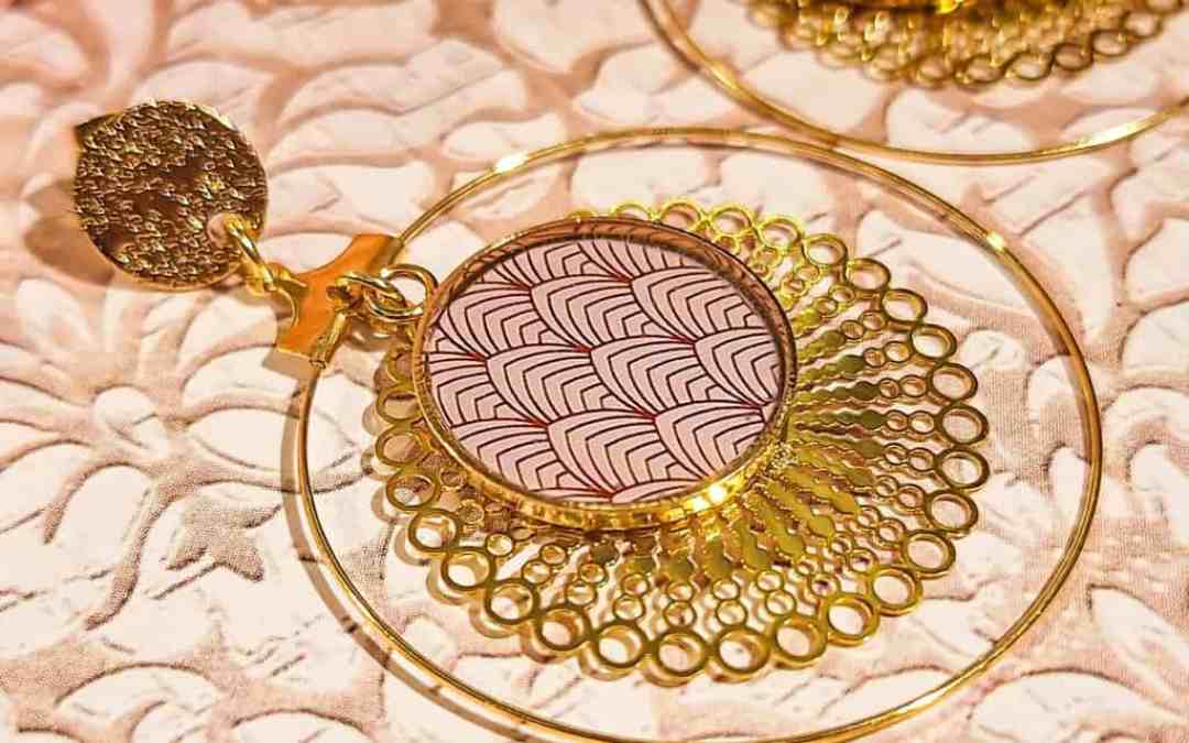 Boucles éventail rose