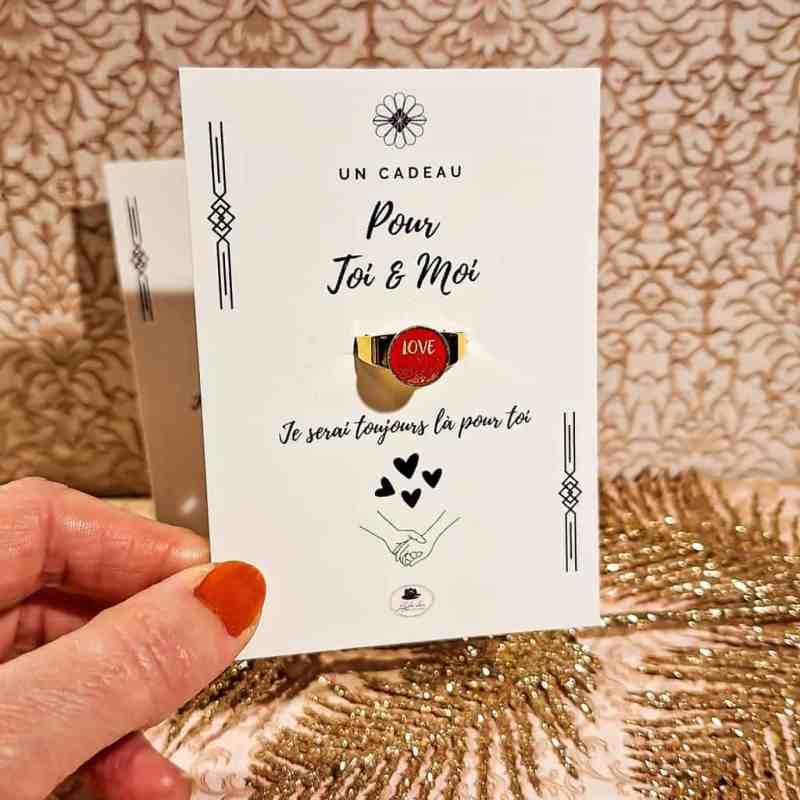 bague amour resine lydee deco love is all rouge orange amour