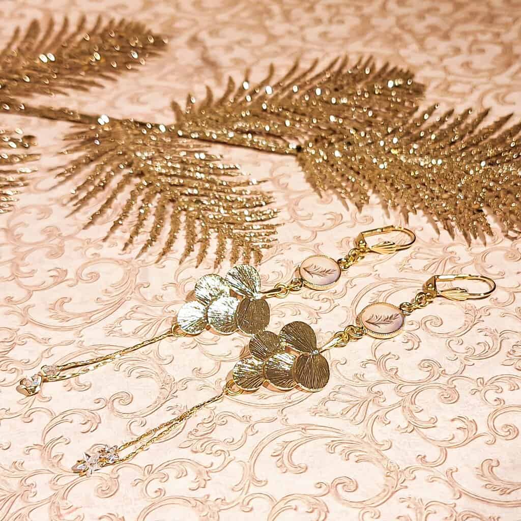 boucles feuille chic automne strass resine lydee deco boheme
