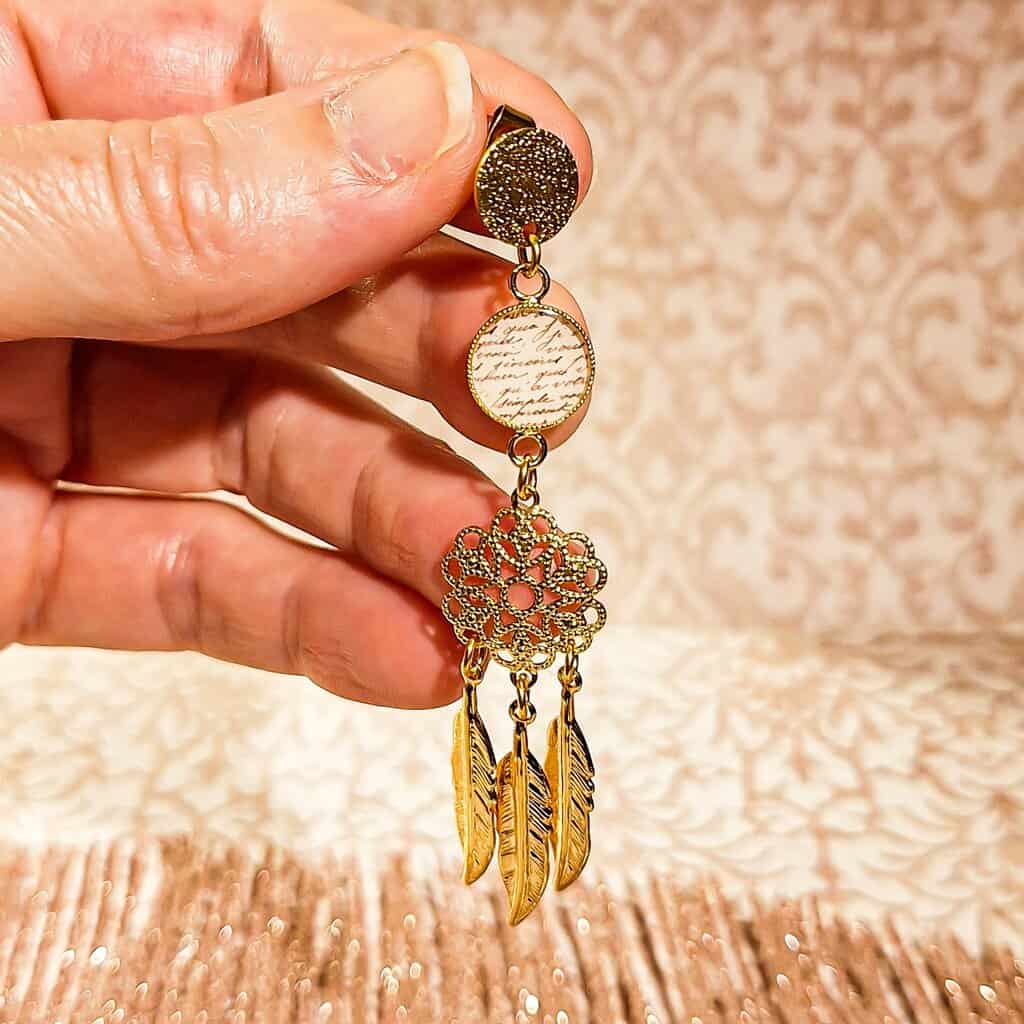 Emballage cadeau pour boucles d’oreilles attrape-rêve bohèmes fait main