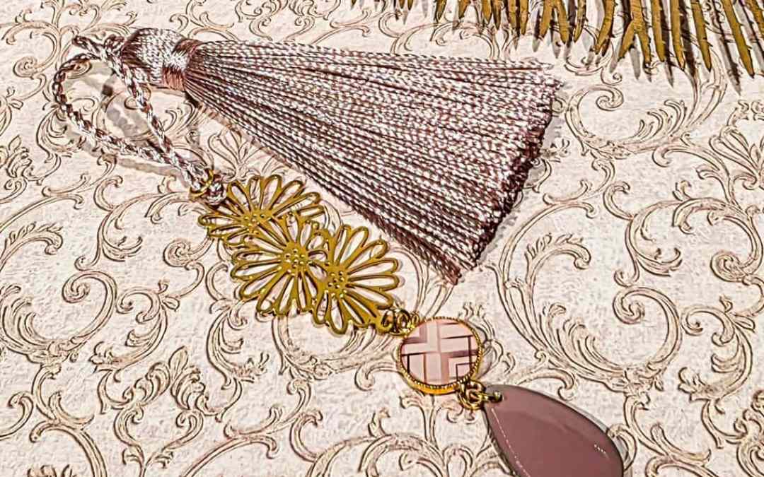 Marque-pages pompon rose