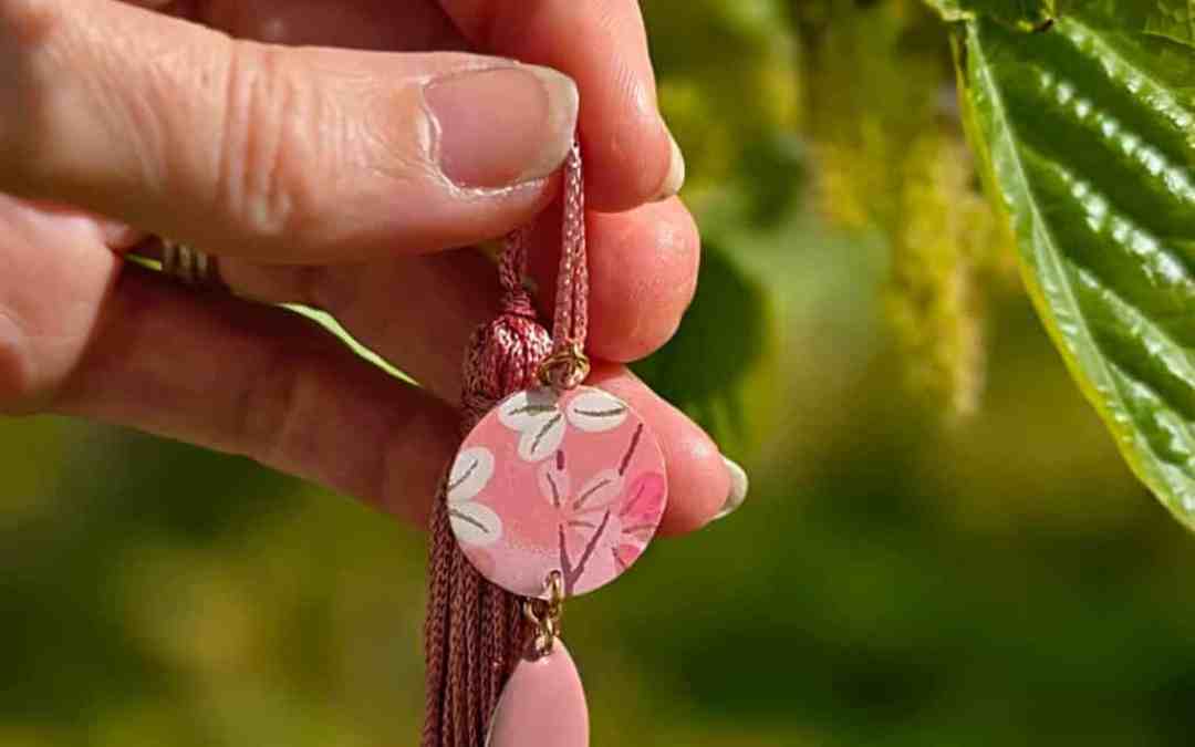 Marque-pages rose fleurs